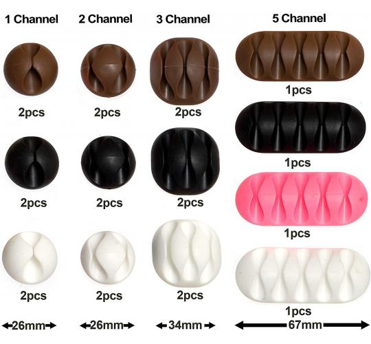 PALLET OF 200 Packs of 22pcs Cable Tidy Clips – Assorted Cable Holders for Tidying Loose Wires – Self Adhesive Cable Organiser Pack for Home Offic