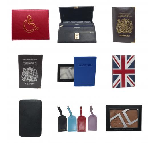 One Off Joblot of 89 Mixed Leather Tags & Holders - Passport, Badge, Etc.