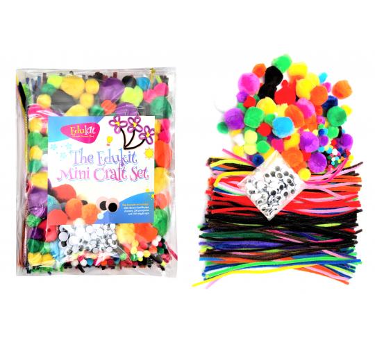 20 Packs of 500 x Arts and Crafts Kit | Including Pipe Cleaners, Pompoms and Googly Eyes | Various Sizes and Colours | Arts and Crafts for Kids | Arts