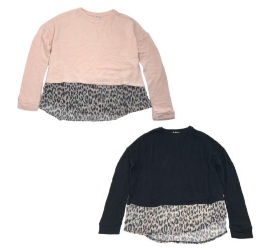One Off Joblot of 57 Girl's Ex-Chainstore Black & Pink 2-in-1 Jumper