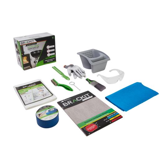 Pallet of Brackit High Heat Painter’s Kit - 17 Piece - for Cleaning, Painting and Finish on High Heated Surfaces – Suitable for Fireplace, Radiato