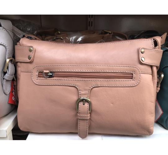 Rosy - (Vellutio Napa) Multi Buckle Cross Body Bag (100% genuine Leather)