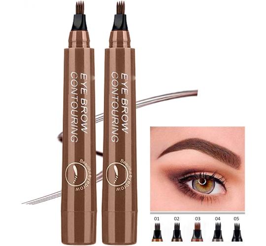 10pcs - 4 Points Natural Long Lasting Waterproof Fork Tip Cosmetic Eyebrow Pencil - Random Colour|GCM002-Eyebrow Pencil |UK seller