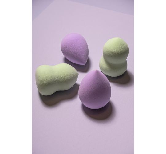 Pack of 4 Green & Purple Beauty Blenders Makeup Beauty Sponge Set