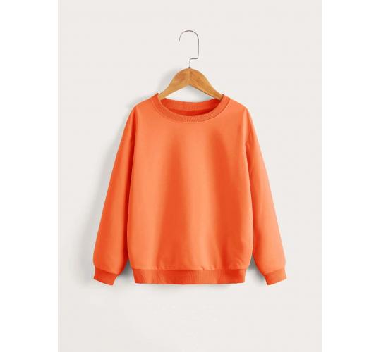 Brand New Joblot of 10 Pack Unisex Children Plain Orange Sweatshirts (3y-13y)