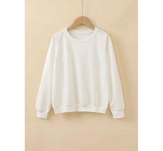 Brand New Joblot of 10-Pack Unisex Children Plain White Sweatshirts (3y-13y)