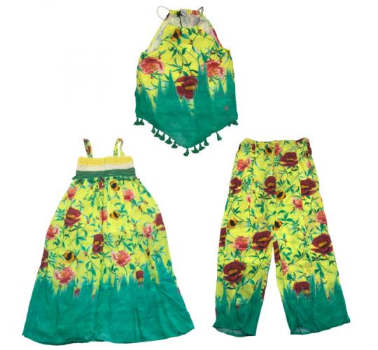 One Off Joblot of 7 Girl's Parrot Italy Mixed Yellow Floral Clothing