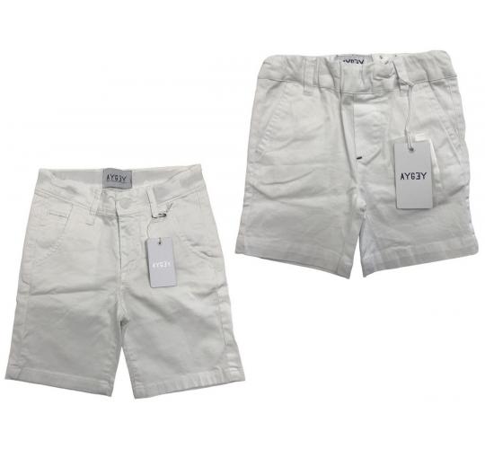 One Off Joblot of 6 Aygey Childrens White Shorts in 2 Styles Various Sizes
