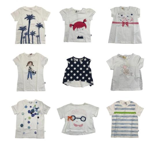 One Off Joblot of 17 Girl's Mixed Branded Graphic & Patterned T-Shirts