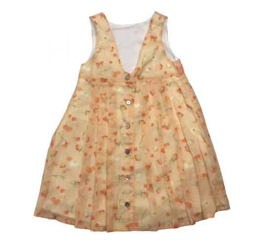 One Off Joblot of 4 Children's Je Suis En CP! Orange Floral Dress