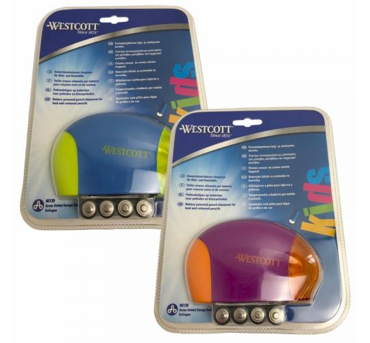 One Off Joblot of 70 Westcott Mixed Battery Powered Pencil Sharpener (SOILED)
