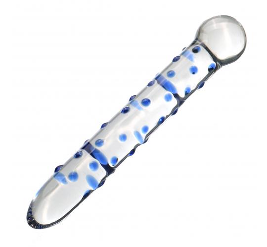 10pcs - Spectrum Blue Nubby Textured Clear Glass Dildo|GCAP163|UK seller