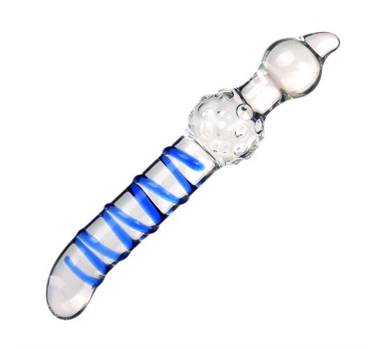 10pcs - Glistening Colourful Rainbow Raindrop Textured Crystal Glass Dildo With Heart Shape Handle|GCAP167|UK seller