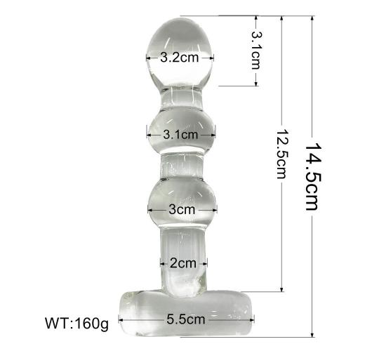 10pcs - Breaded T-Shape Anal Butt Plug G-Spot Clear Glass Dildo|GCAP170|UK seller