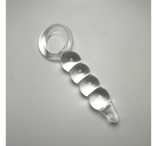 10pcs - Anal Beads Butt Plug G-Spot Clear Glass Dildo With Ring Handle|GCAP171|UK seller