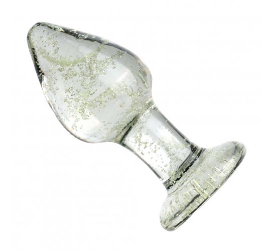 10pcs - Shimmering Sparks Glow In The Dark Anal Butt Plug Clear Glass Dildo|GCAP174-Glow-S|UK seller