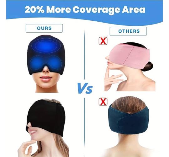 20pcs - Reusable Double-Sided Gel Hot & Cold Therapy Headache Stress Relax Pain Relief Mask Cap - Random Colour|GCVM003-Double|UK seller