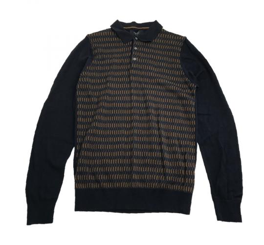 One Off Joblot of 8 Men's Ex-Chainstore Long Sleeve Patterned Polo Shirt