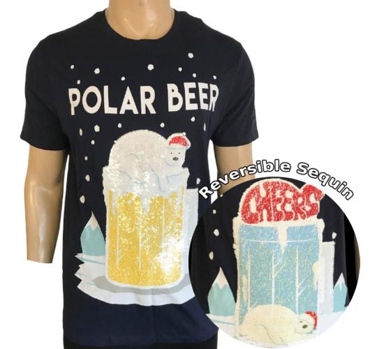 Wholesale Joblot of 50 Men's Ex-Chainstore Polar Beer Cheers Christmas T-Shirts