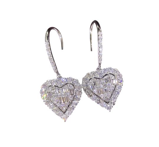 10pcs - Beautiful Diamond Heart Shape Crystal Silver Earrings|GCJ438|UK seller