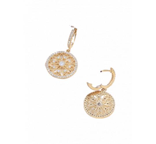 10pcs - Sparkling Gold Snowflake Cubic Zirconia Gemstones Dangly Earrings|GCJ442|UK seller