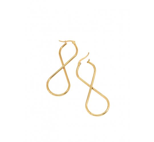 10pcs - Beautiful Women Gold Tone Infinity Hoop Earrings|GCJ445-Gold|UK seller