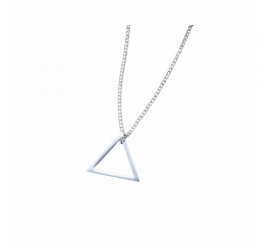 10pcs - Unisex Silver Tone Simply Triangle Pendant Necklace|GCJ432|UK seller