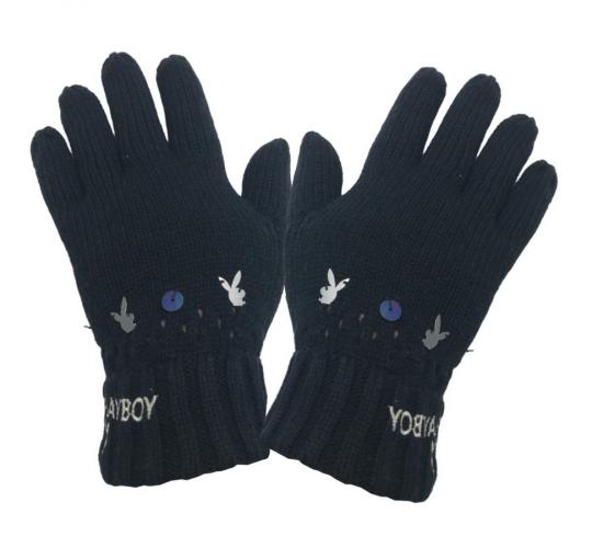 Wholesale Joblot of 50 Playboy Women's Black & Sequin Detailed Gloves