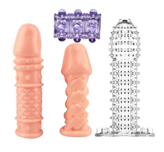 40pcs - Male Fish Pattern Realistic Silicone Rubber Texture Penis Extender Sleeves Set (Total 10 Sets)|GCAPSET035 (AP032AP66AP136)|UK seller