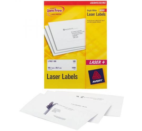 One Off Joblot of 21 Avery Bright White Laser Labels, Box of 100 (L7163)