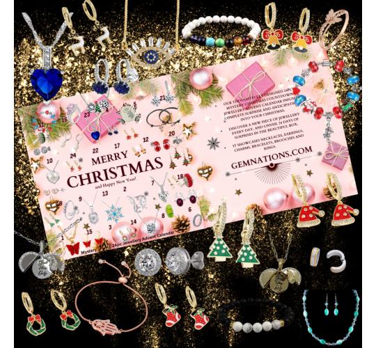 10 box   Mystery Christmas Jewellery Advent Calendar 2023 (Each containing 24pcs)– Christmas Countdown Surprise Gifts for Women |GCJSET021|UK seller