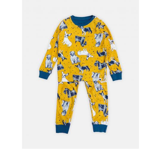 Jammie Doodles Yellow Dog PJ's size 0-6 months