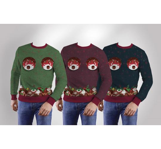 Wholesale Christmas Pair of Pudding Jumpers & T-Shirts.