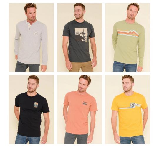 Wholesale Job Lot of 10 Men's Brakeburn Mixed T-Shirts - Great Variety!