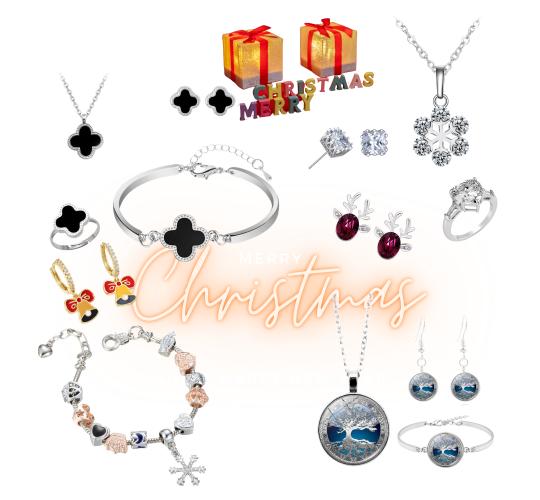 10 Boxes - Christmas Gift Set for Her Jewellery Advent Calendar Countdown-Bracelet, Pendant, Earrings and Rings - 24pcs/Box|GCJSET021-2|UK seller