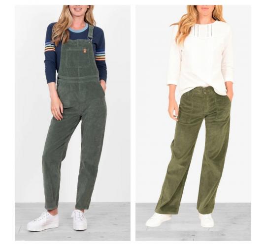 One Off Joblot of 8 Ladies Brakeburn Mixed Corduroy Dungarees & Trousers