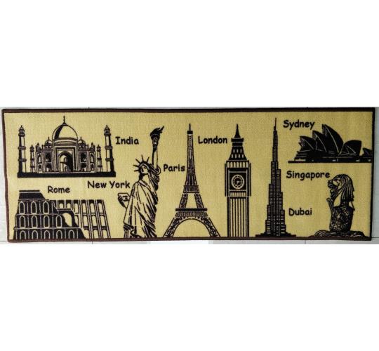 My World My Home Rug Runner - 137x49cm - Anti-slip Rubber Back