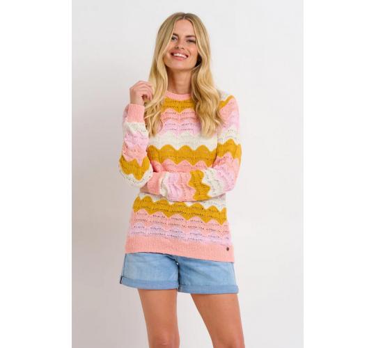 One Off Joblot of 6 Ladies Brakeburn Pointelle Wave Crew Neck