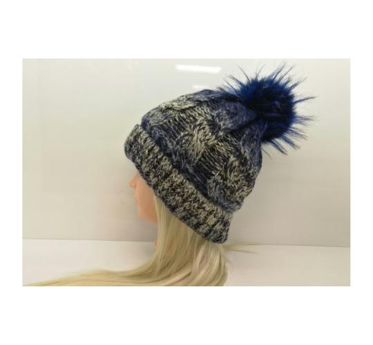 High Quality Ladies Girls Faux Fur Two-toned Fleeced Lined Pom Pom Hat Outdoor Winter Warmer Farmer-100pcs 