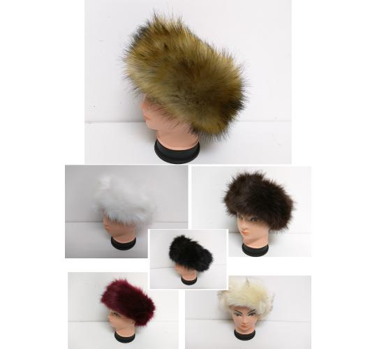 Ladies Girls Faux Fur Headband Winter Head Warmer Outdoor Warmer One Size-200 PCS MIX