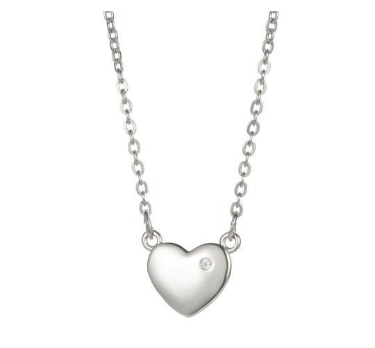 10pcs-White Gold Plated Heart Shape Necklace With Mosana Diamond|GCJ608|UK seller
