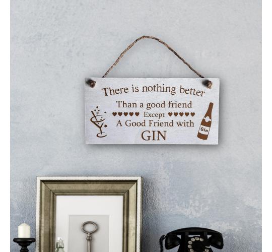 Wooden Hanging Gin Friendship Wall Plaque x 25