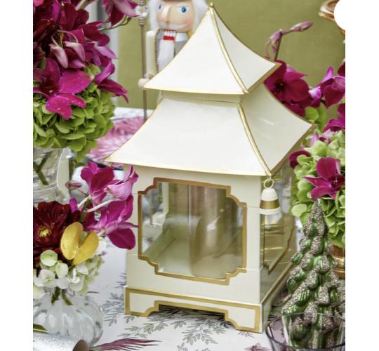 70 Ivory & Gold Pagoda Tealight Lanterns
