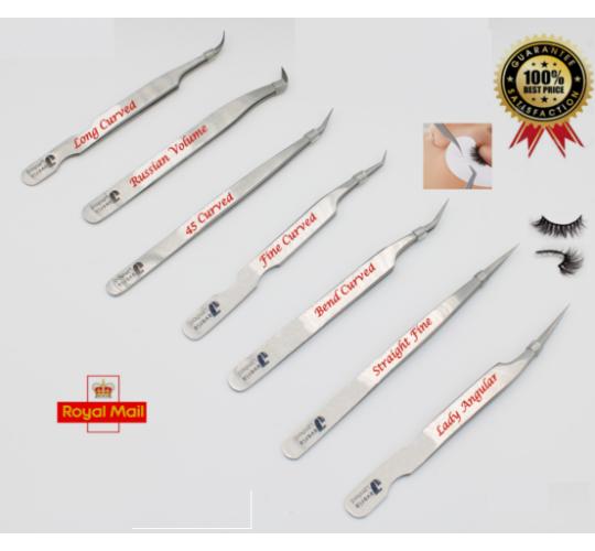 New Professional Eyebrows Eyelashes Tweezers Hair Beauty Stainless Makeup Pluckers x 60 Units