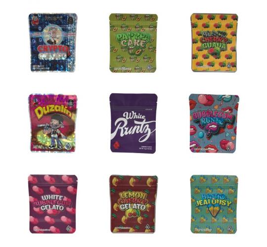 One Off Joblot of 199 Mixed Smell Proof Mylar Bags (9 Designs)