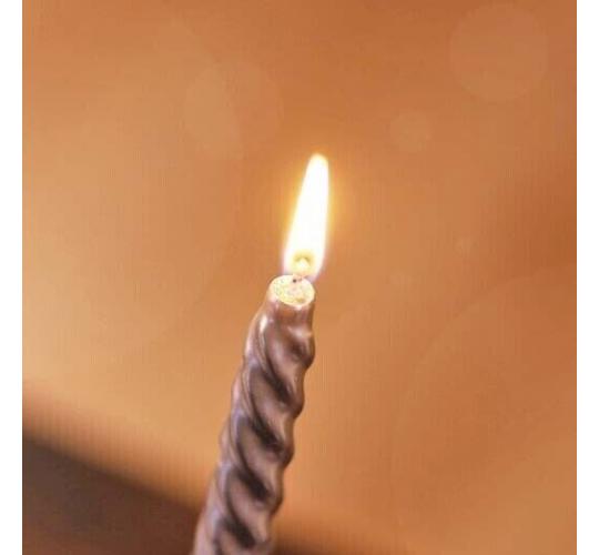 4pc Silver Taper Candle Set x 48