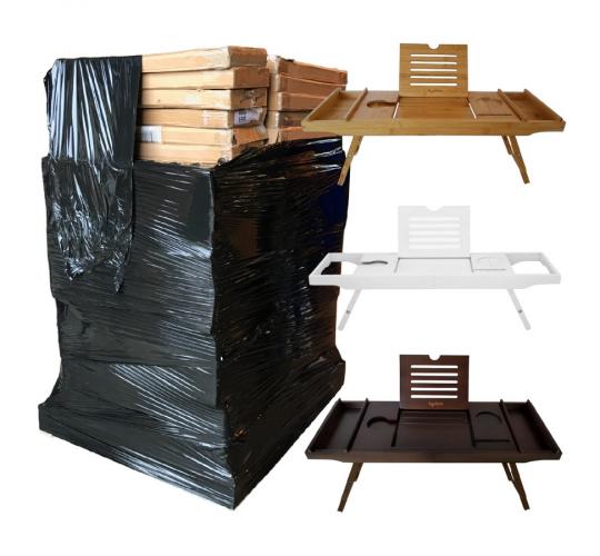 One Off Pallet of 100 Mixed Vorsure Bamboo Bath Caddy Trays (DEFECTED)