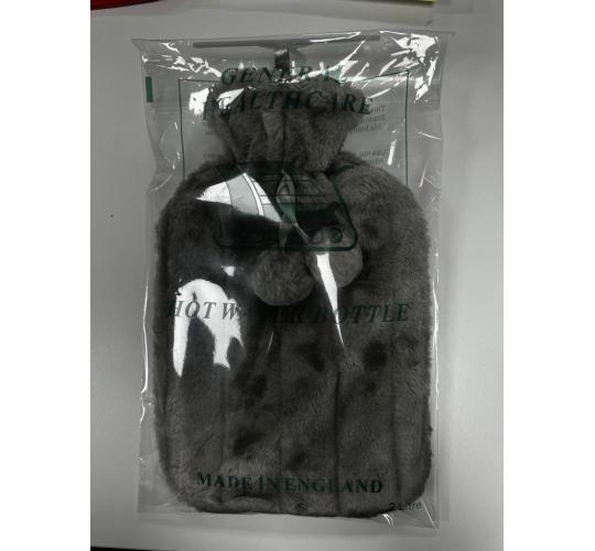 Pom Pom Hot Water Bottle 2L - Grey