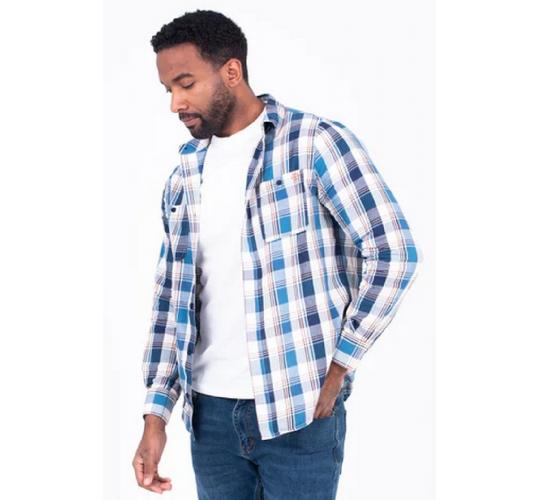 One Off Job Lot of 6 Brakeburn Men’s Blue Checked Shirts (XS)