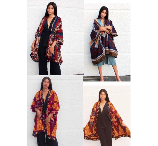 10 lots African print kimonos in gorgeous 100% authentic cotton wax print
